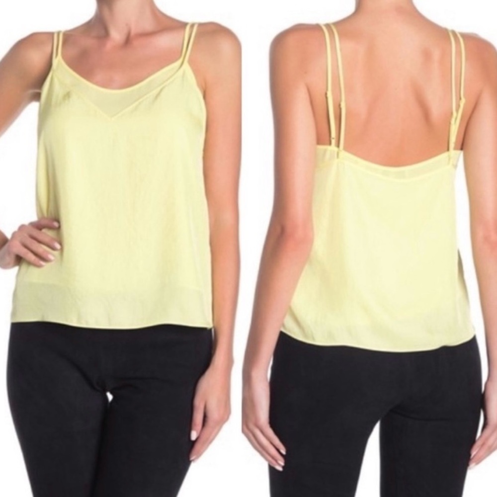 VINCE Double Layer Camisole In Lemon Glow